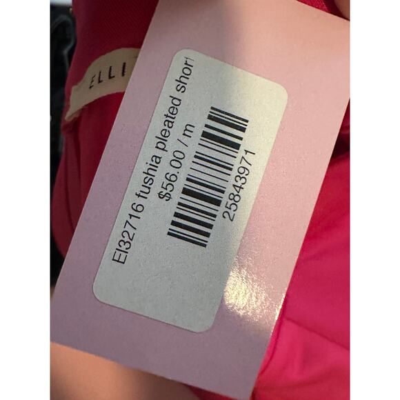 Ellison Women's Medium Hot Pink Pleated Pocketed High Rise Classy Shorts - Picture 9 of 11